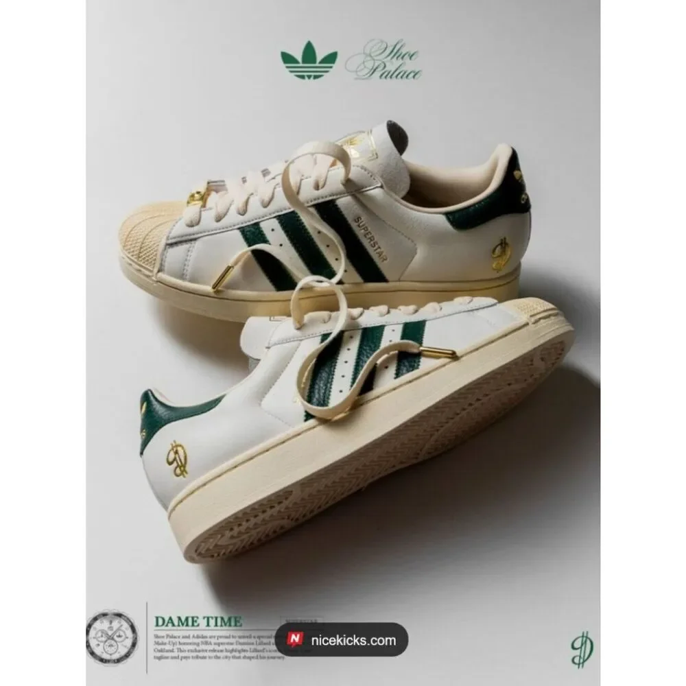 NEW in BOX RARE DAME TIME Adidas Damien Lillard Superstar Mens 9.5 US 43 1/3 EUR